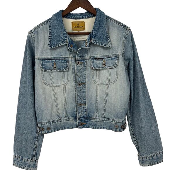 Agolde Jackets & Blazers - AGOLDE VINTAGE Cropped Jean Jacket Light Wash Women’s Size Medium Made In USA